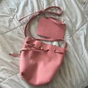 Mansur Gavriel Pink Bucket Bag + wallette
